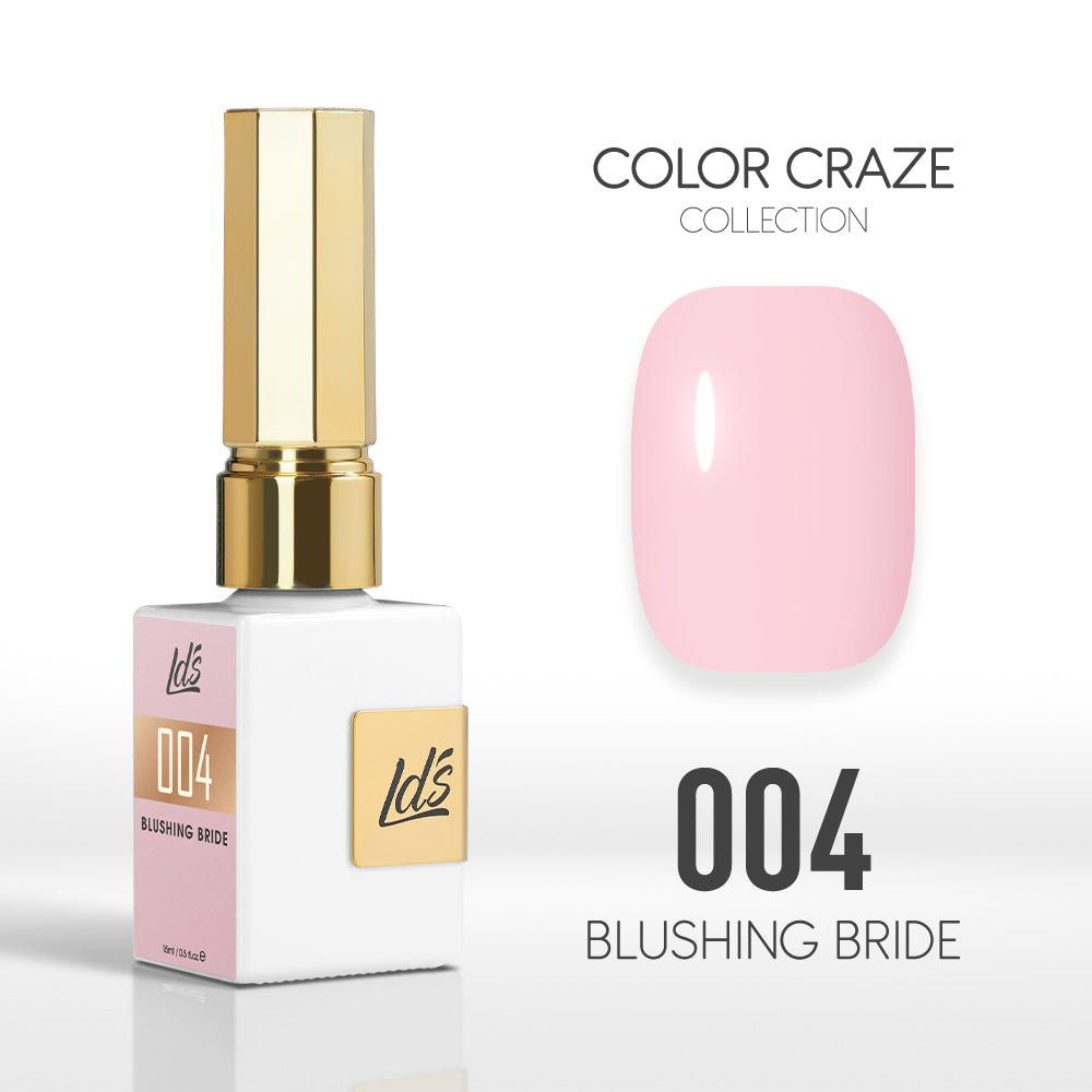 LDS Color Craze Gel Nail Polish - 004 Blushing Bride - 0.5oz - DTK Nail Supply
