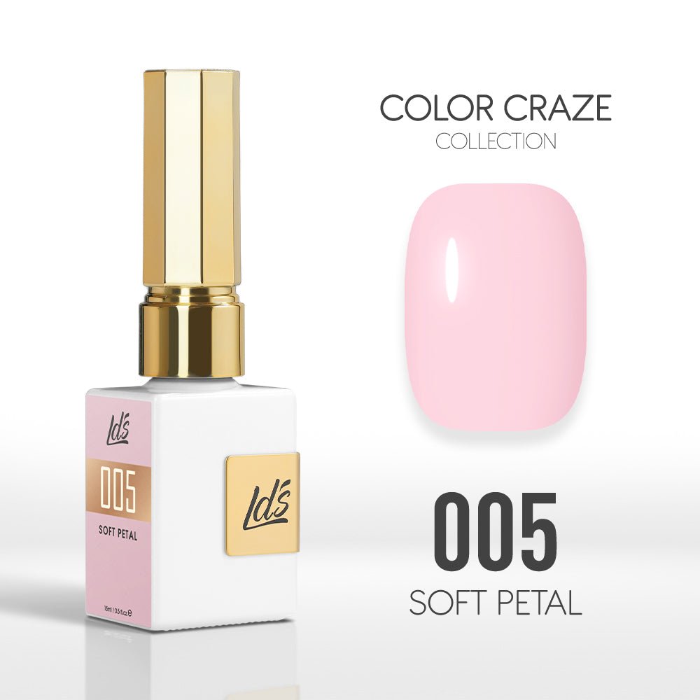 LDS Color Craze Gel Nail Polish - 005 Soft Petal - 0.5oz - DTK Nail Supply