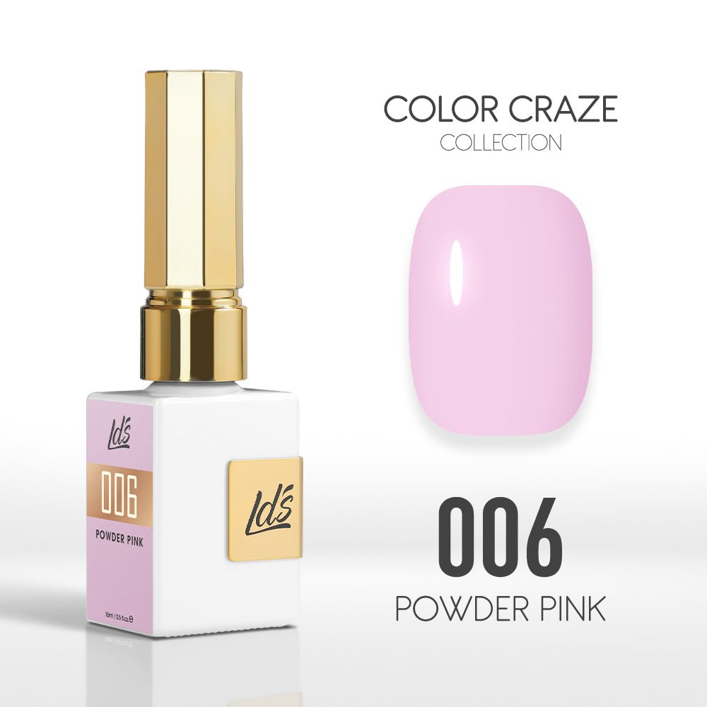 LDS Color Craze Gel Nail Polish - 006 Powder Pink - 0.5oz - DTK Nail Supply