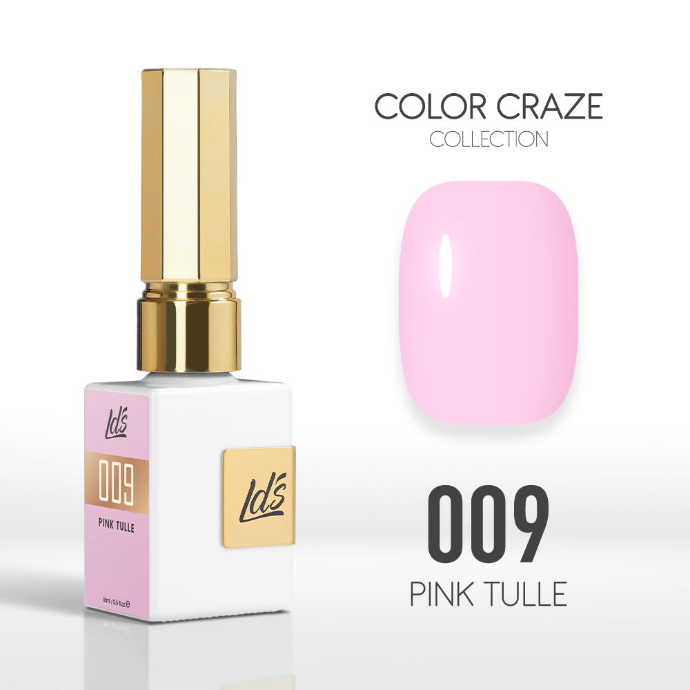LDS Color Craze Gel Nail Polish - 009 Pink Tulle - 0.5oz - DTK Nail Supply