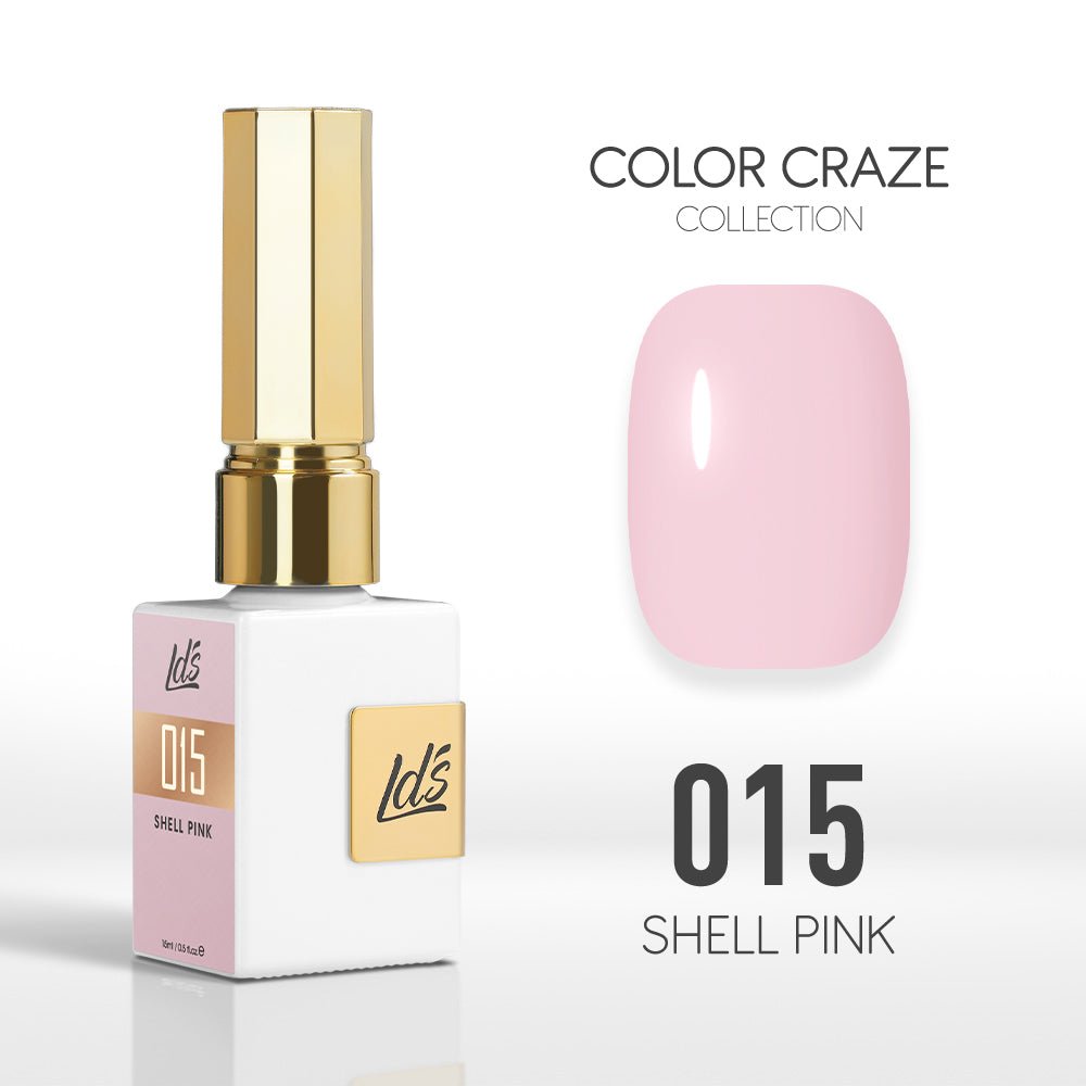 LDS Color Craze Gel Nail Polish - 015 Shell Pink - 0.5oz - DTK Nail Supply