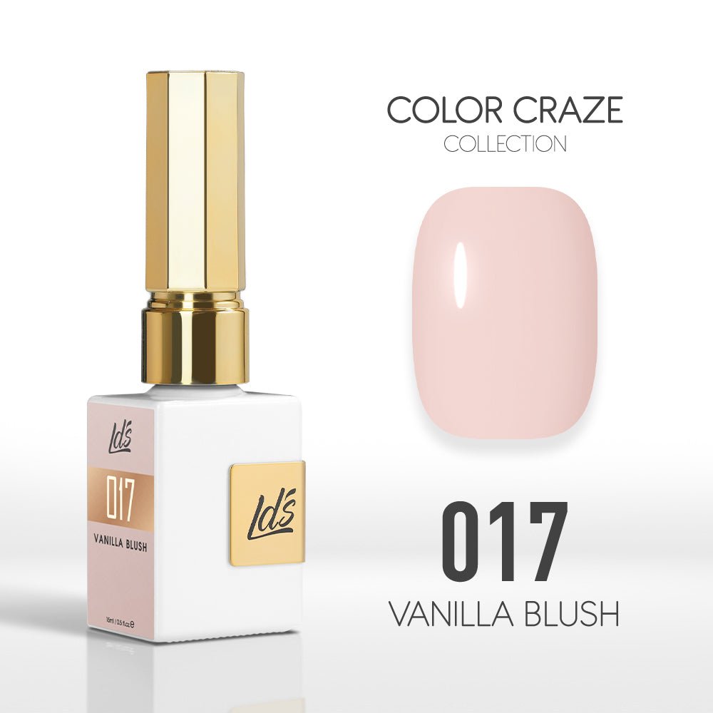 LDS Color Craze Gel Nail Polish - 017 Vanilla Blush - 0.5oz - DTK Nail Supply