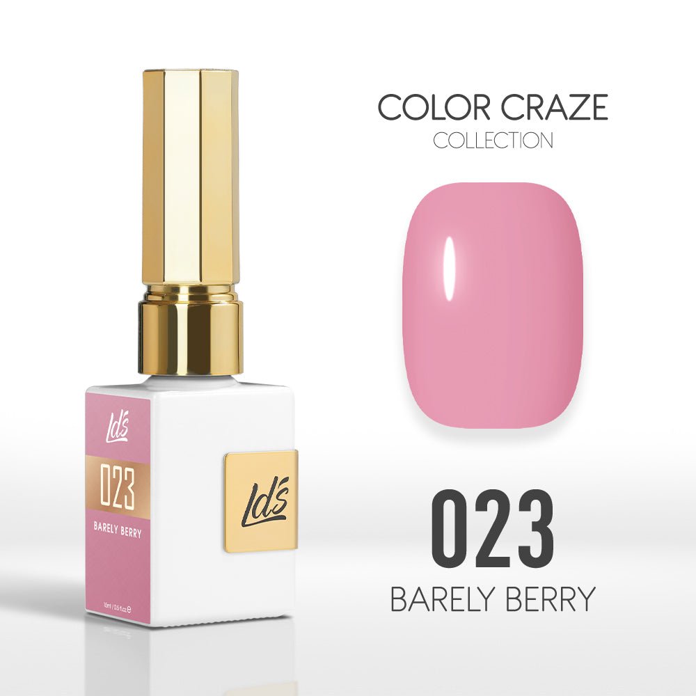 LDS Color Craze Gel Nail Polish - 023 Barely Berry - 0.5oz - DTK Nail Supply
