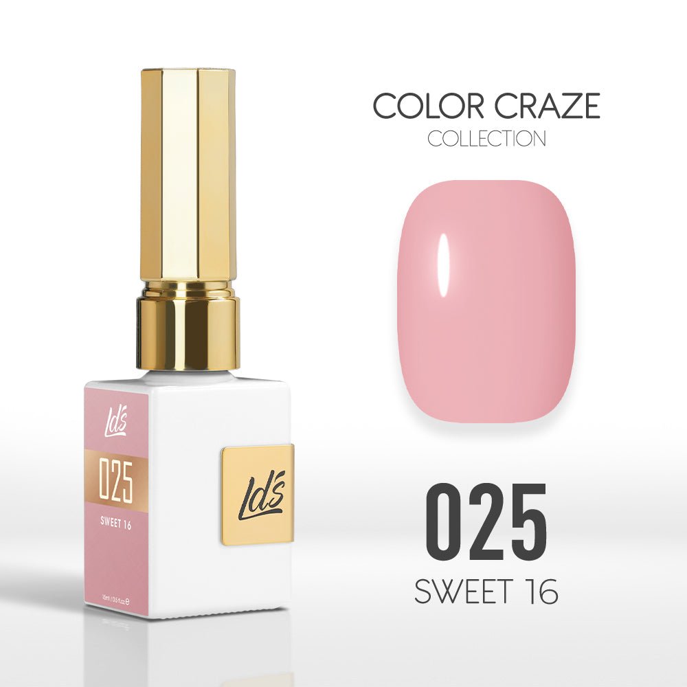 LDS Color Craze Gel Nail Polish - 025 Sweet 16 - 0.5oz - DTK Nail Supply
