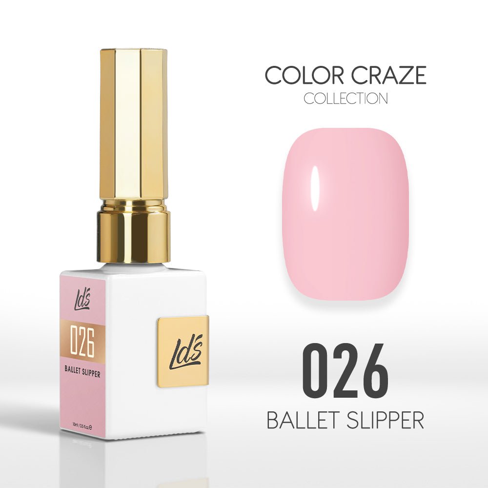 LDS Color Craze Gel Nail Polish - 026 Ballet Slipper - 0.5oz - DTK Nail Supply