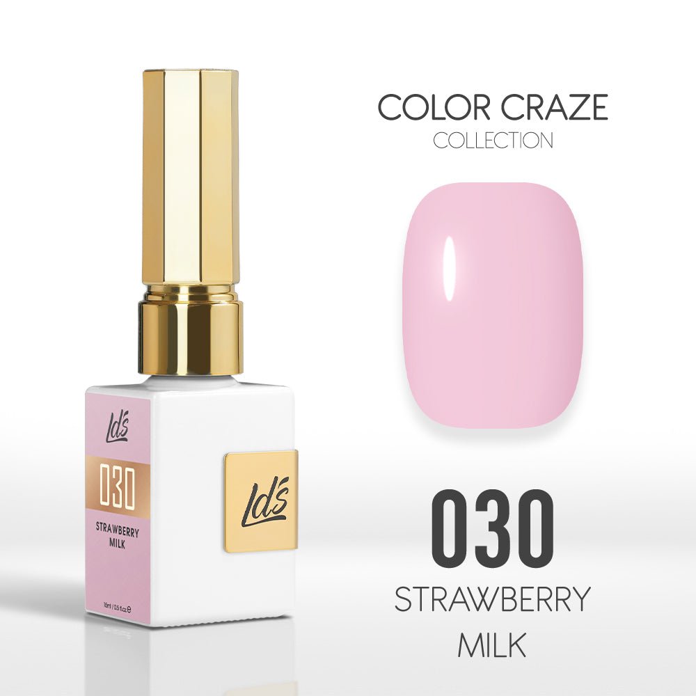 LDS Color Craze Gel Nail Polish - 030 Strawberry Milk - 0.5oz - DTK Nail Supply