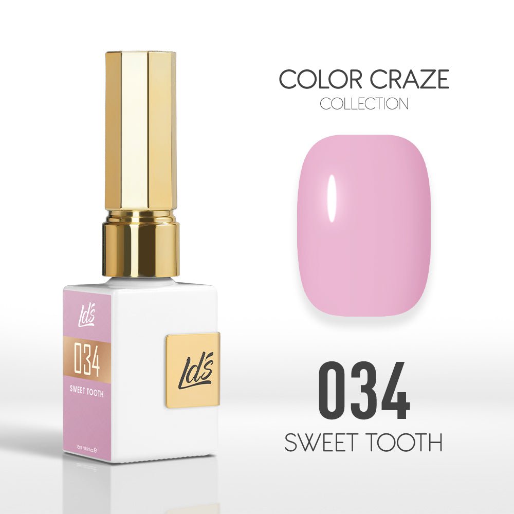 LDS Color Craze Gel Nail Polish - 034 Sweet Tooth - 0.5oz - DTK Nail Supply