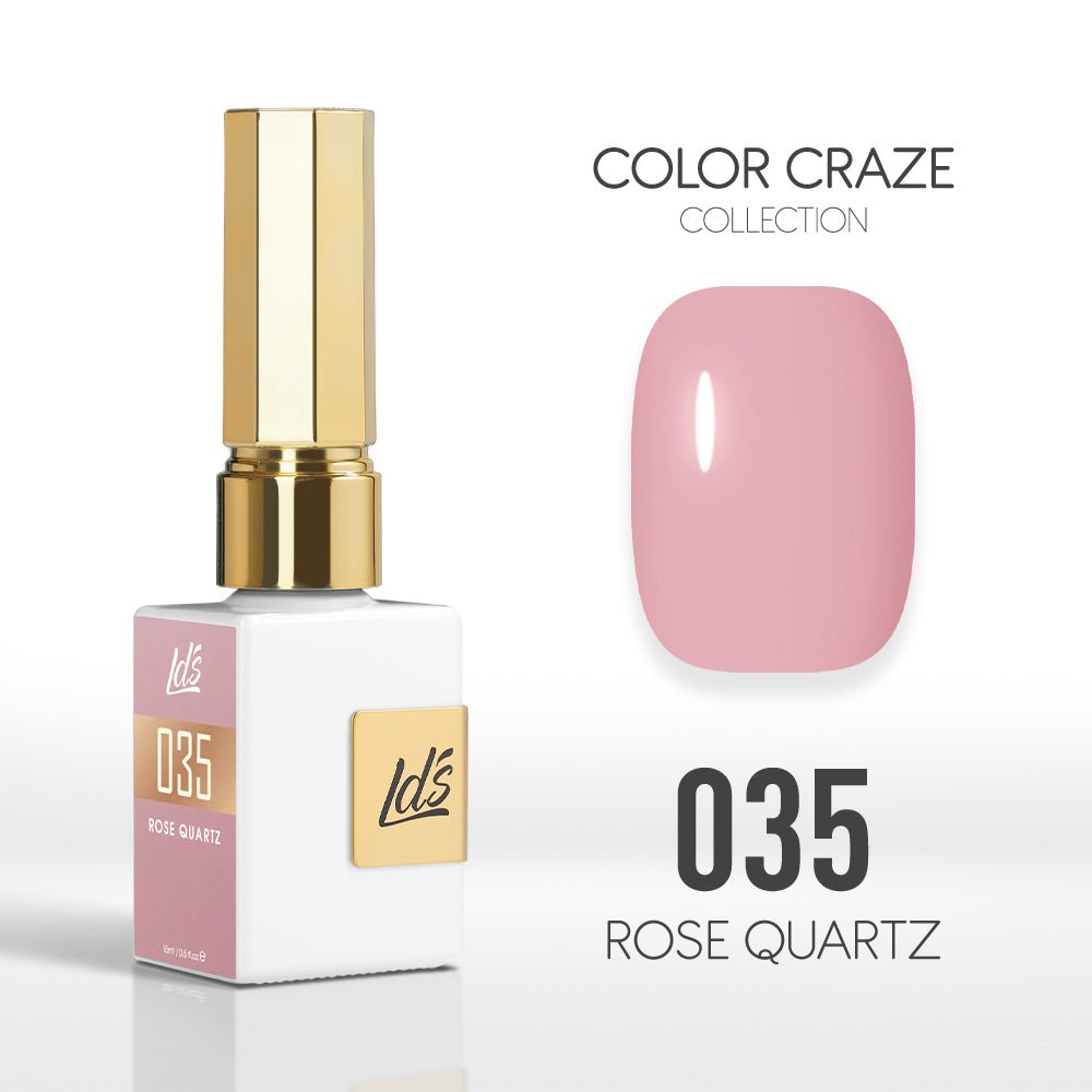 LDS Color Craze Gel Nail Polish - 035 Rose Quartz - 0.5oz - DTK Nail Supply