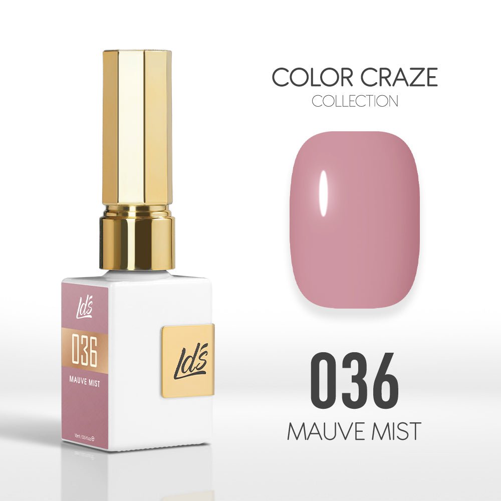 LDS Color Craze Gel Nail Polish - 036 Mauve Mist - 0.5oz - DTK Nail Supply