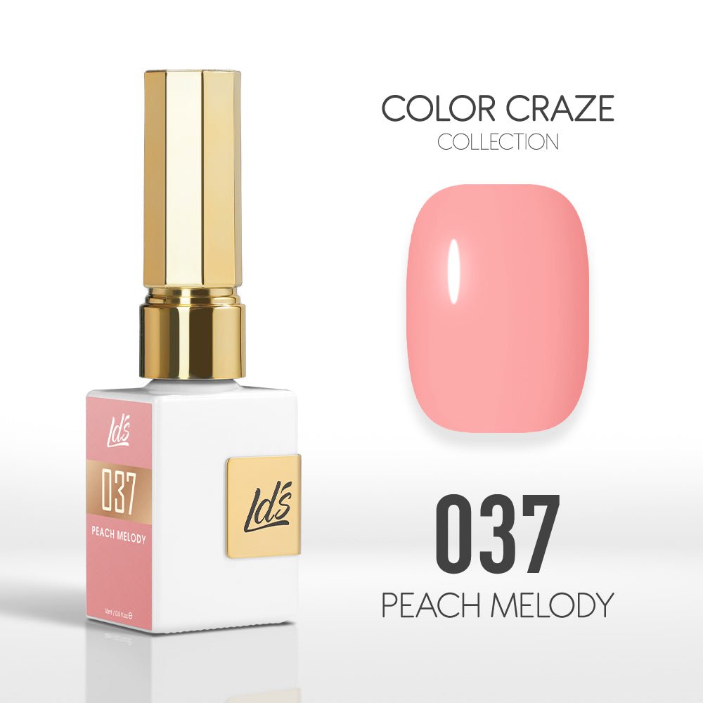 LDS Color Craze Gel Nail Polish - 037 Peach Melody - 0.5oz - DTK Nail Supply