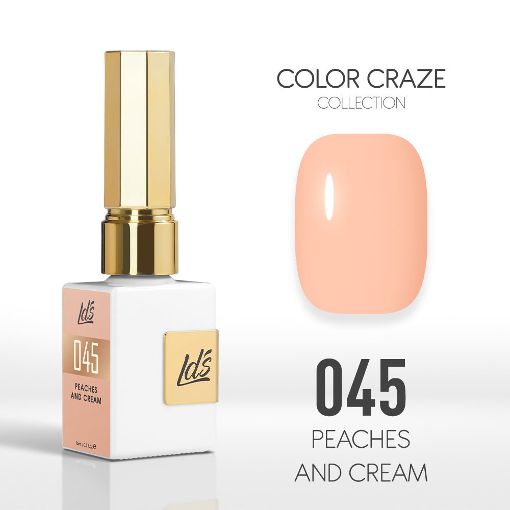 LDS Color Craze Gel Nail Polish - 045 Peaches and Cream - 0.5oz - DTK Nail Supply