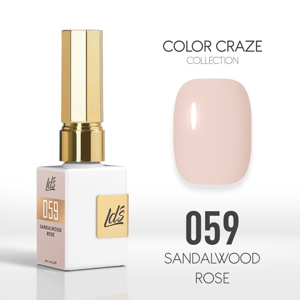 LDS Color Craze Gel Nail Polish - 059 Sandalwood Rose - 0.5oz - DTK Nail Supply