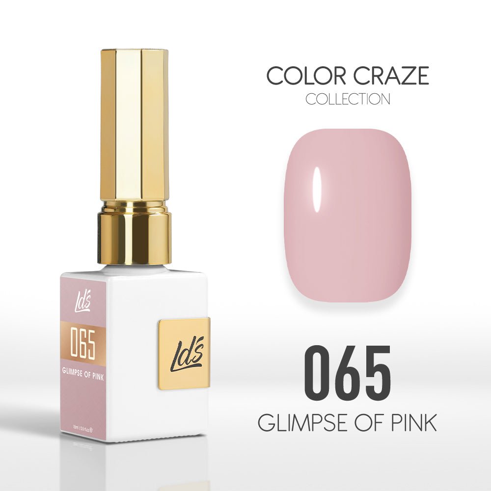 LDS Color Craze Gel Nail Polish - 065 Glimpse of Pink - 0.5oz - DTK Nail Supply
