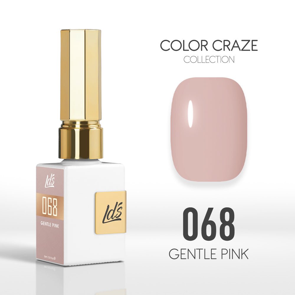 LDS Color Craze Gel Nail Polish - 068 Gentle Pink - 0.5oz - DTK Nail Supply