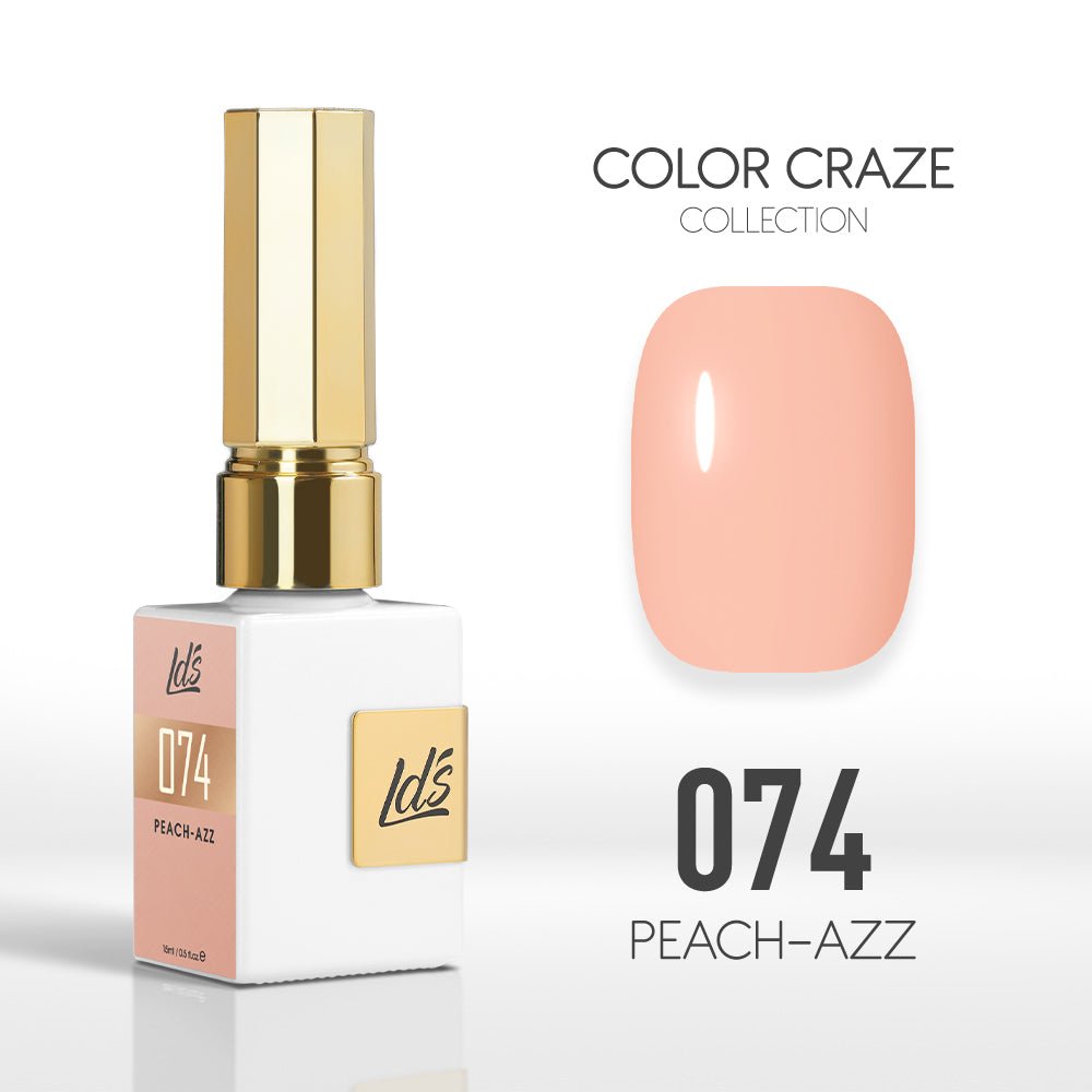 LDS Color Craze Gel Nail Polish - 074 Peach - azz - 0.5oz - DTK Nail Supply