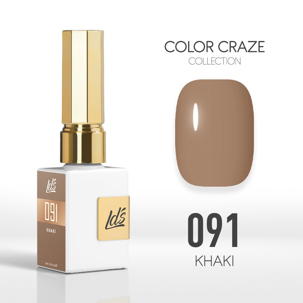 LDS Color Craze Gel Nail Polish - 091 Khaki - 0.5oz - DTK Nail Supply