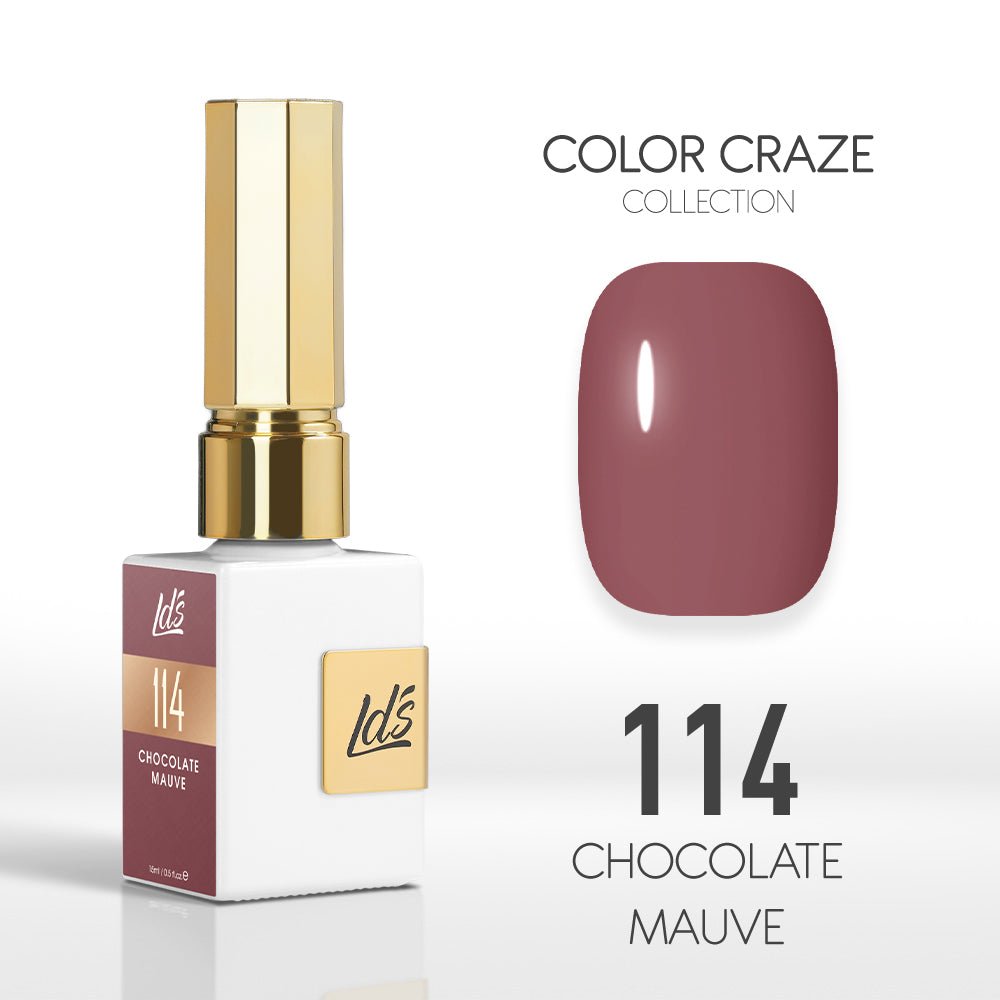 LDS Color Craze Gel Nail Polish - 114 Chocolate Mauve - 0.5oz - DTK Nail Supply