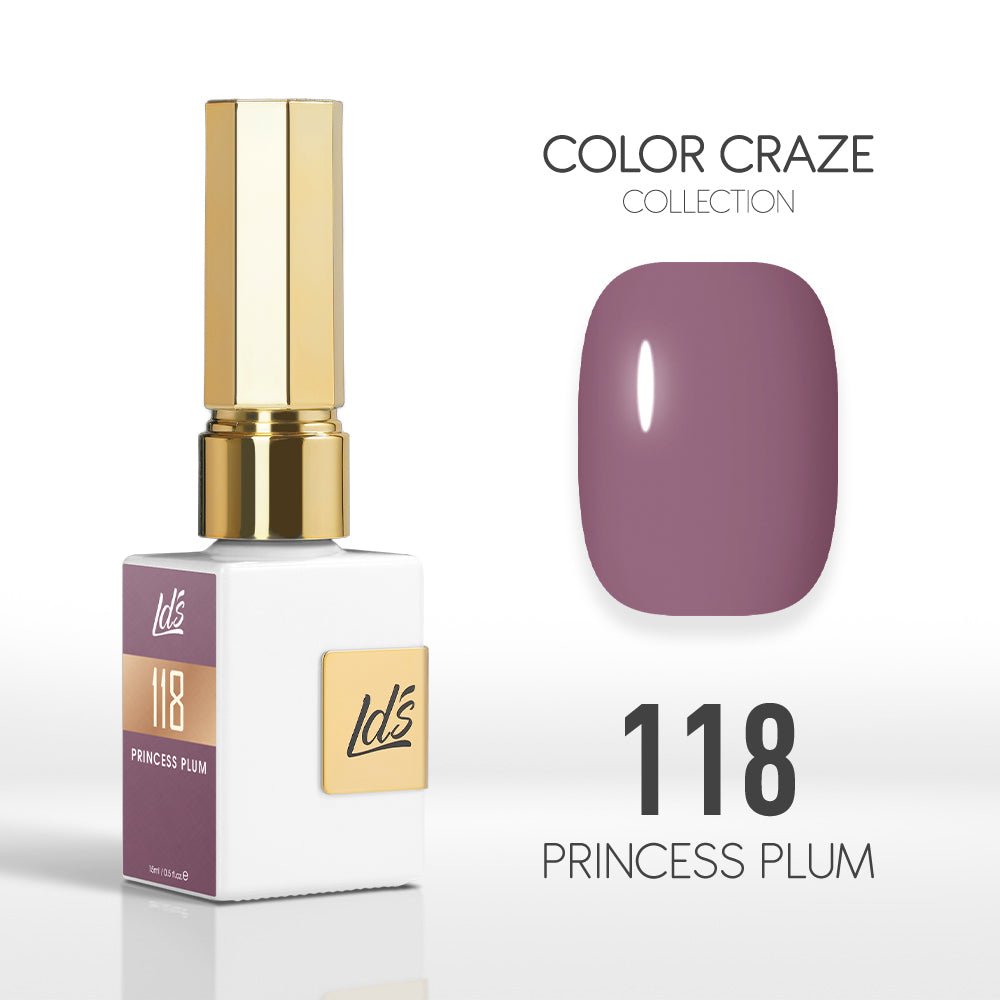 LDS Color Craze Gel Nail Polish - 118 Princess Plum - 0.5oz - DTK Nail Supply