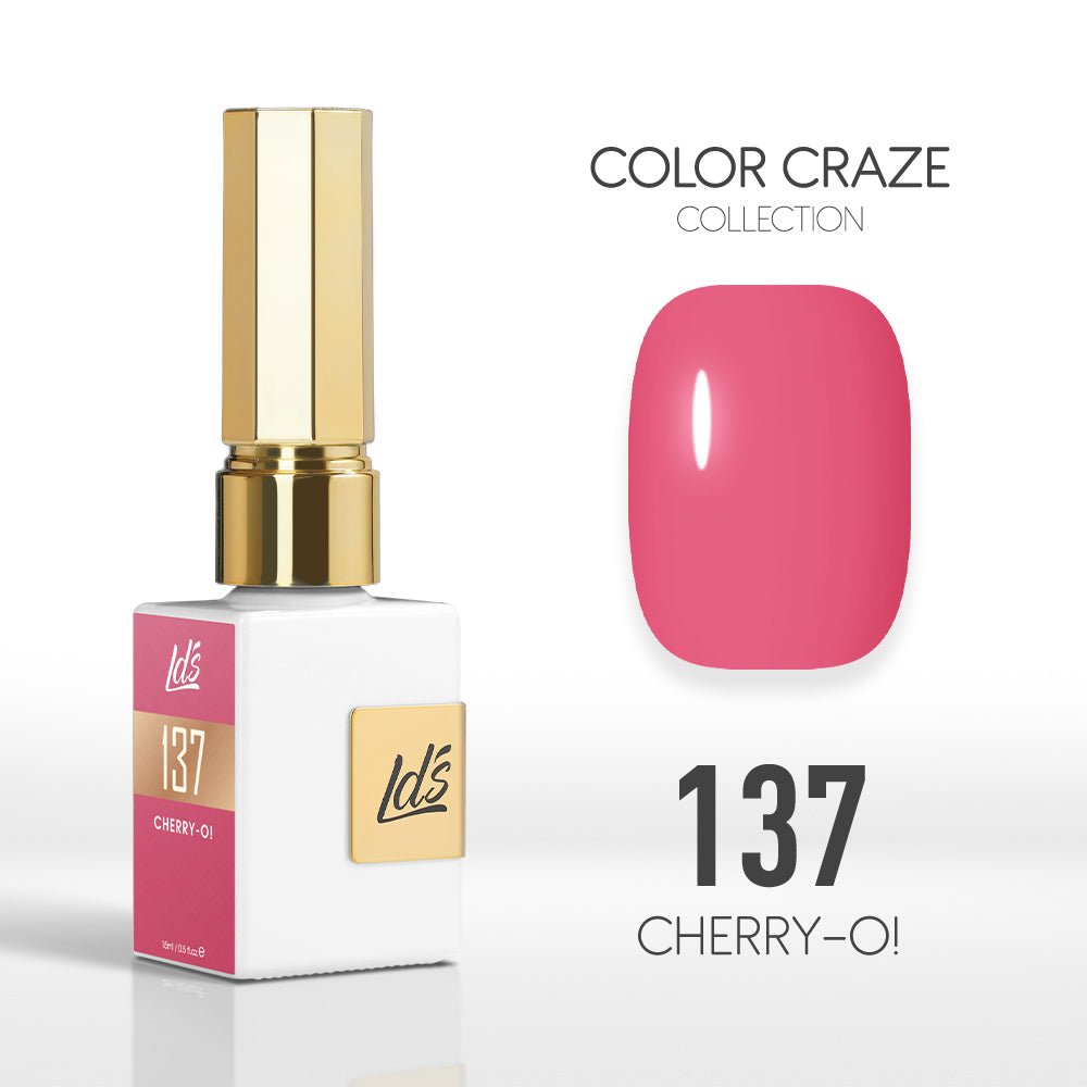 LDS Color Craze Gel Nail Polish - 137 Cherry - O! - 0.5oz - DTK Nail Supply