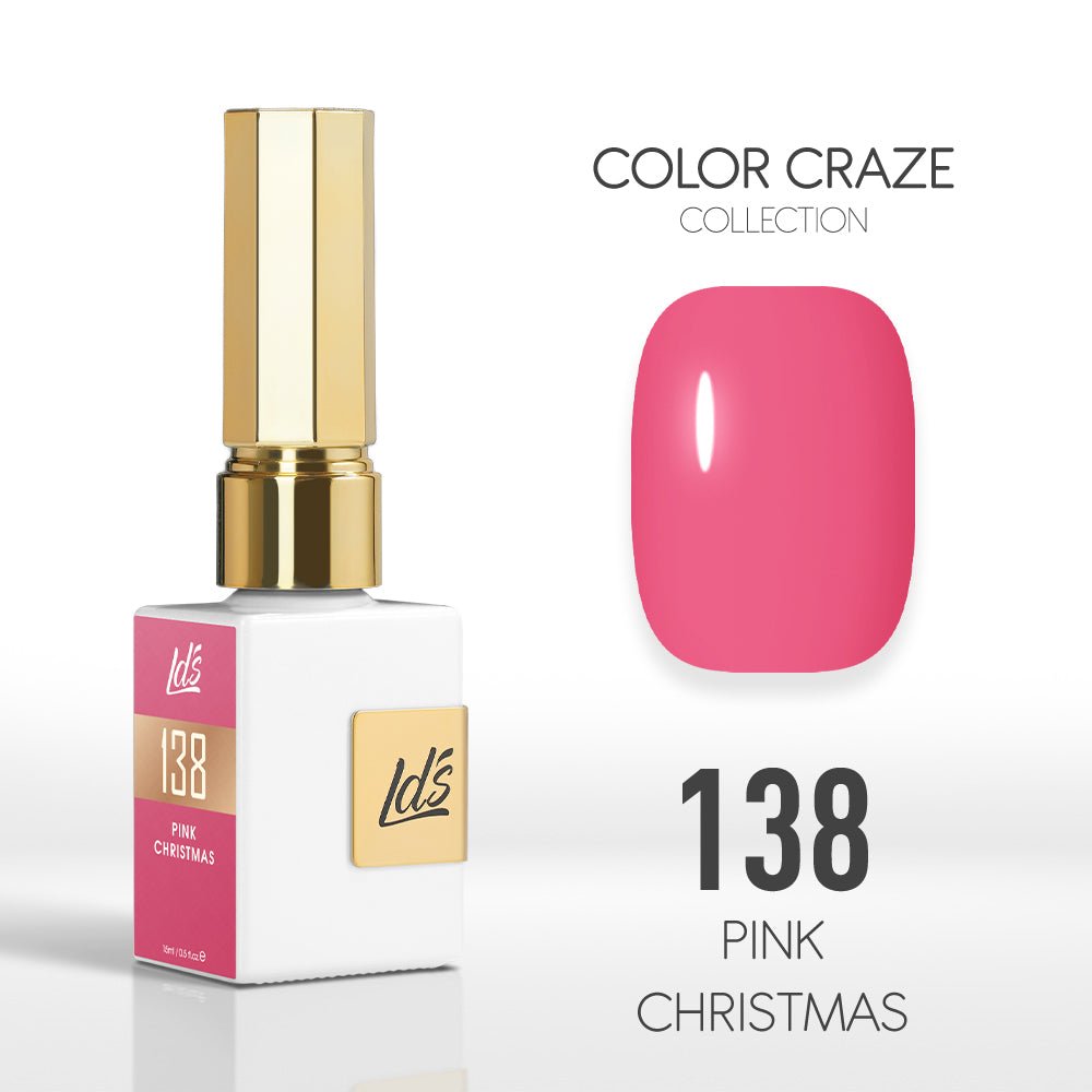 LDS Color Craze Gel Nail Polish - 138 Pink Christmas - 0.5oz - DTK Nail Supply