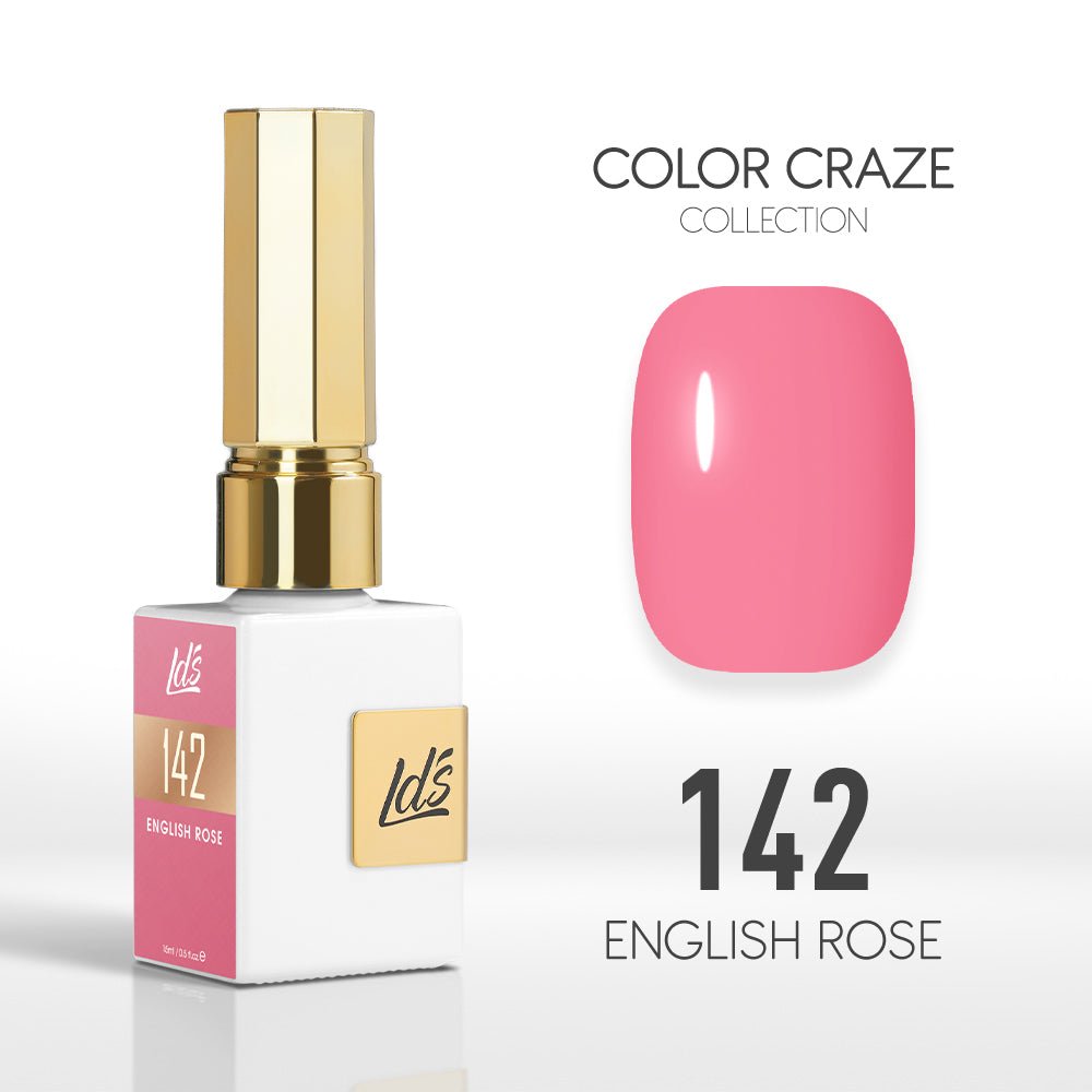 LDS Color Craze Gel Nail Polish - 142 English Rose - 0.5oz - DTK Nail Supply