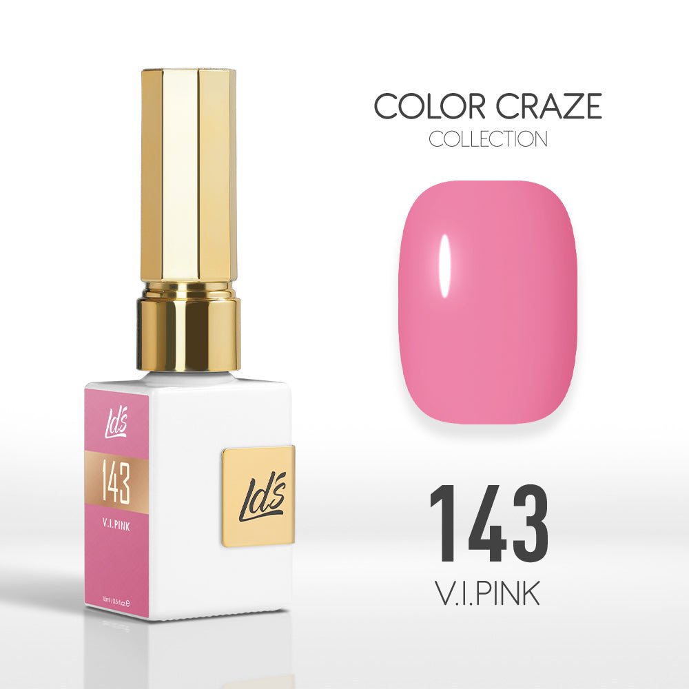 LDS Color Craze Gel Nail Polish - 143 V.I.Pink - 0.5oz - DTK Nail Supply