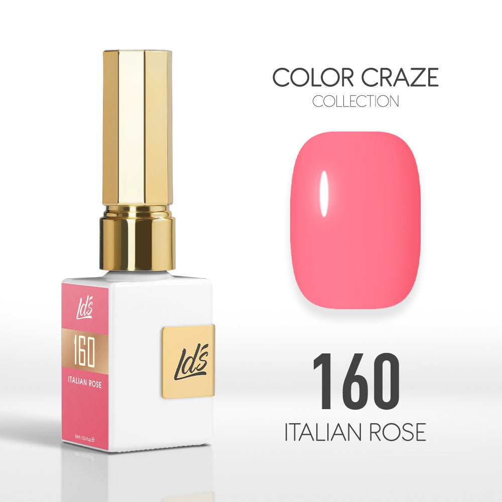 LDS Color Craze Gel Nail Polish - 160 Italian Rose - 0.5oz - DTK Nail Supply