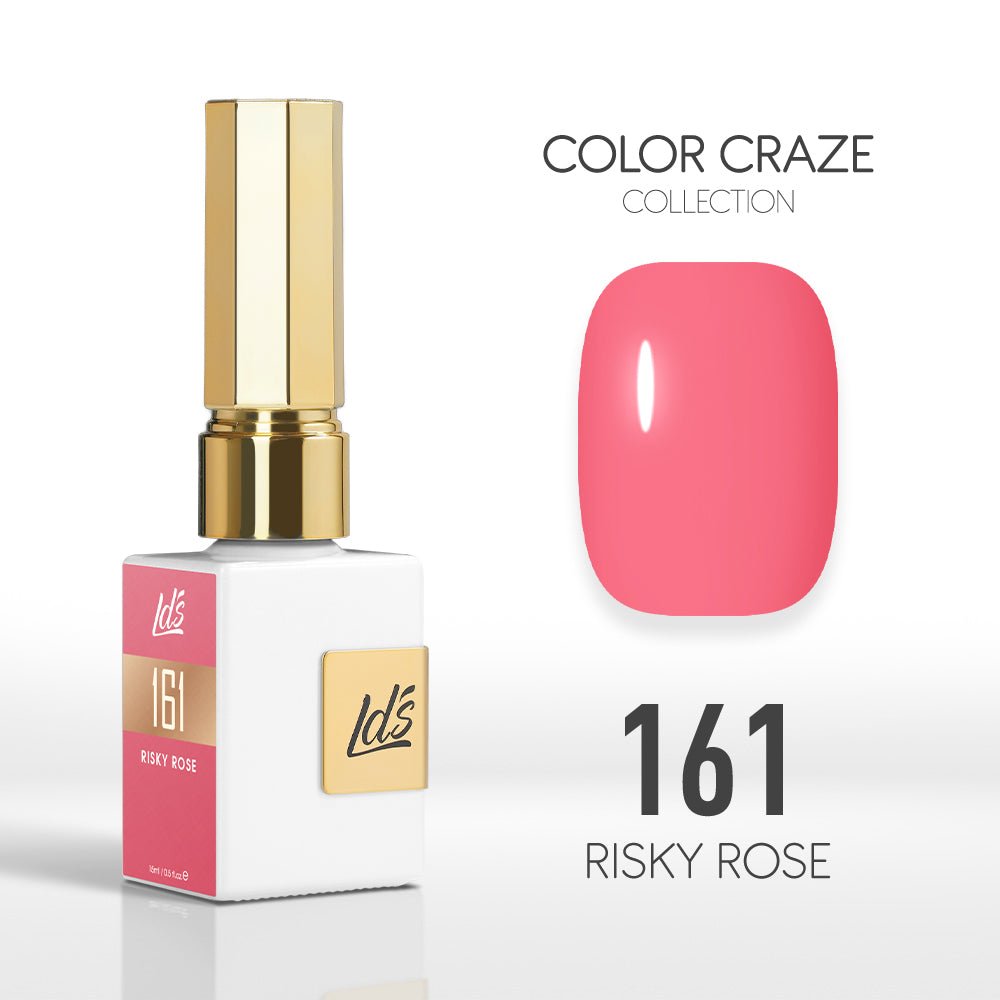 LDS Color Craze Gel Nail Polish - 161 Risky Rose - 0.5oz - DTK Nail Supply