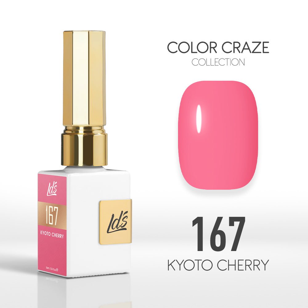 LDS Color Craze Gel Nail Polish - 167 Kyoto Cherry - 0.5oz - DTK Nail Supply