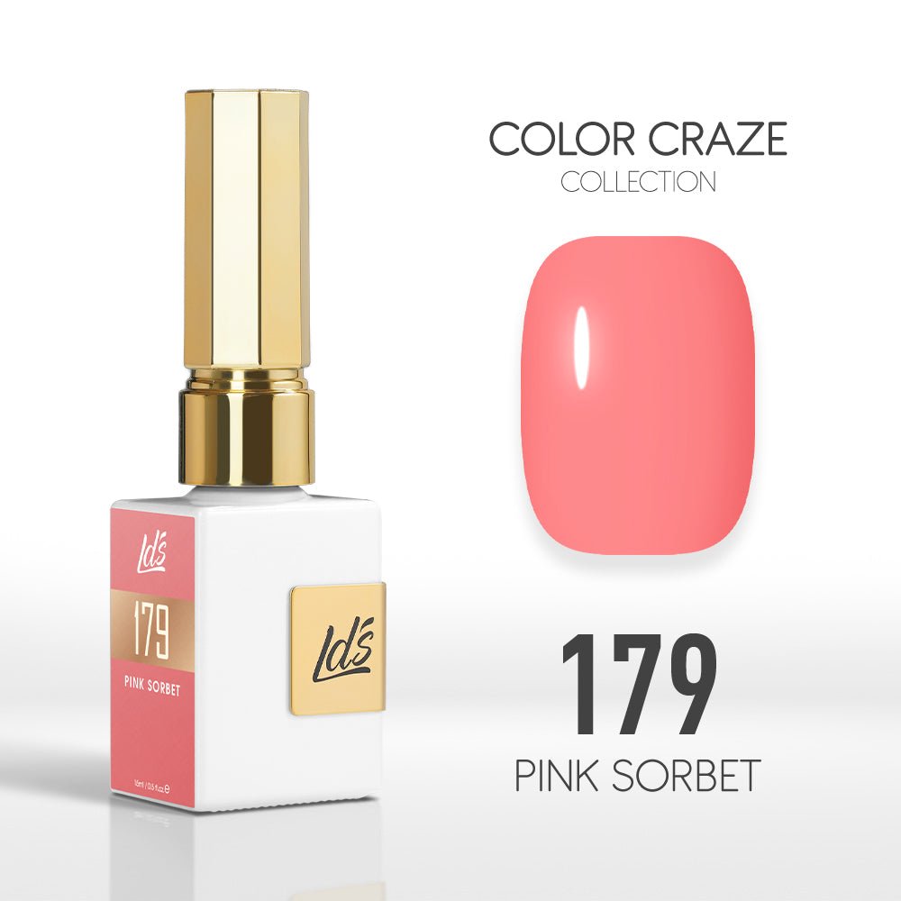 LDS Color Craze Gel Nail Polish - 179 Pink Sorbet - 0.5oz - DTK Nail Supply