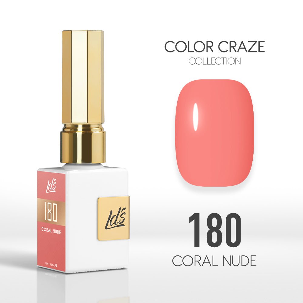 LDS Color Craze Gel Nail Polish - 180 Coral Nude - 0.5oz - DTK Nail Supply