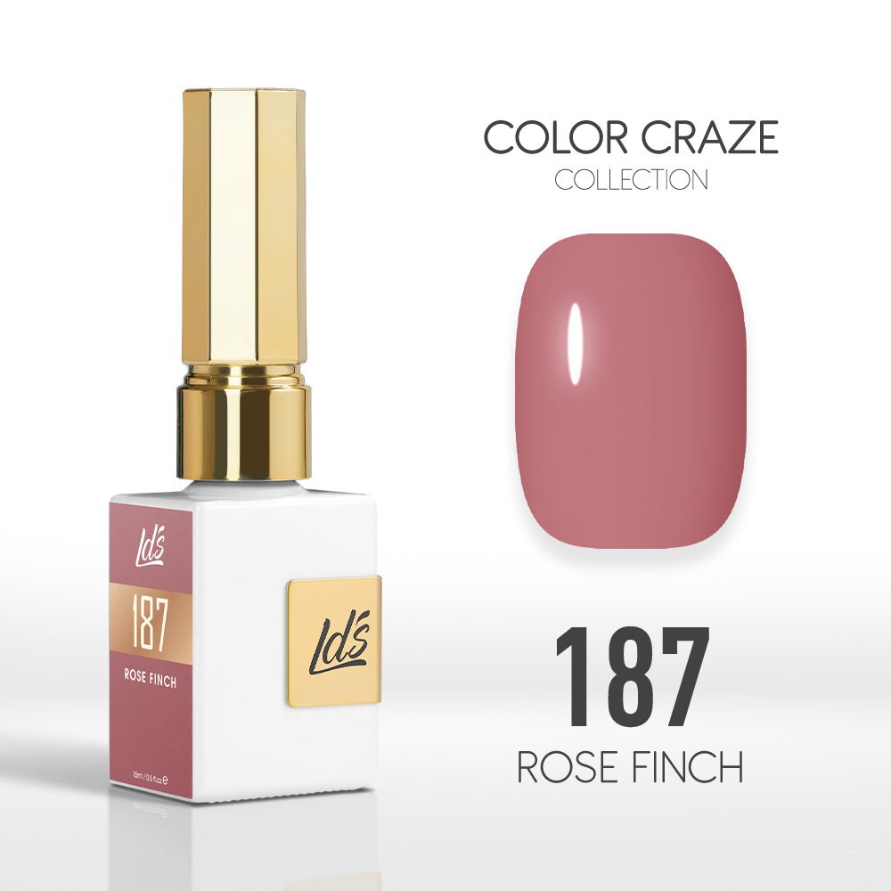 LDS Color Craze Gel Nail Polish - 187 Rose Finch - 0.5oz - DTK Nail Supply