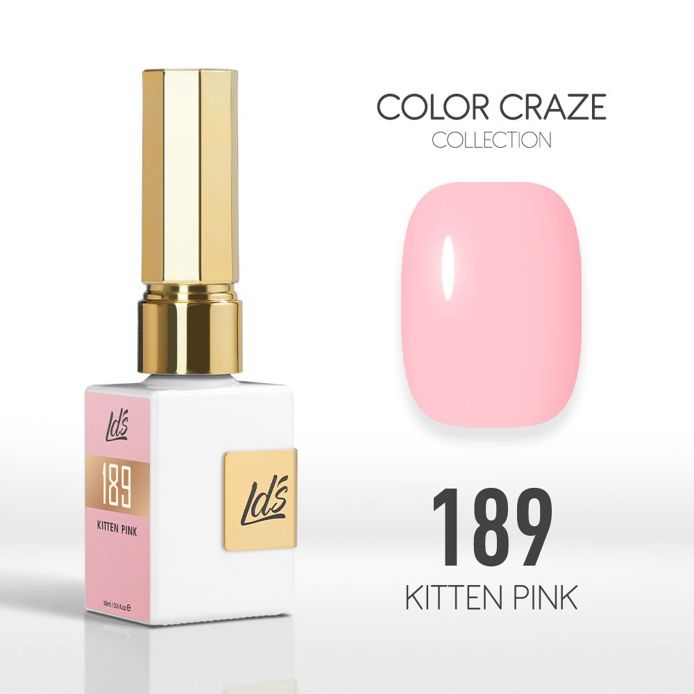 LDS Color Craze Gel Nail Polish - 189 Kitten Pink - 0.5oz - DTK Nail Supply