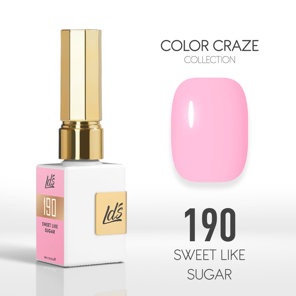 LDS Color Craze Gel Nail Polish - 190 Sweet like Sugar - 0.5oz - DTK Nail Supply