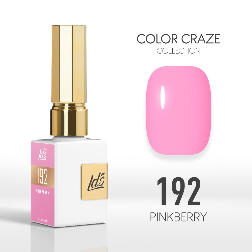 LDS Color Craze Gel Nail Polish - 192 Pinkberry - 0.5oz - DTK Nail Supply