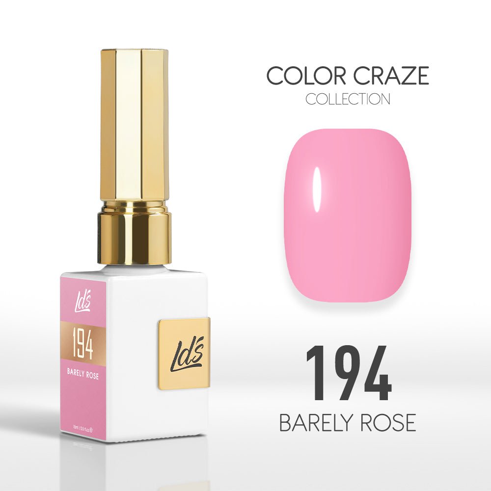 LDS Color Craze Gel Nail Polish - 194 Barely Rose - 0.5oz - DTK Nail Supply