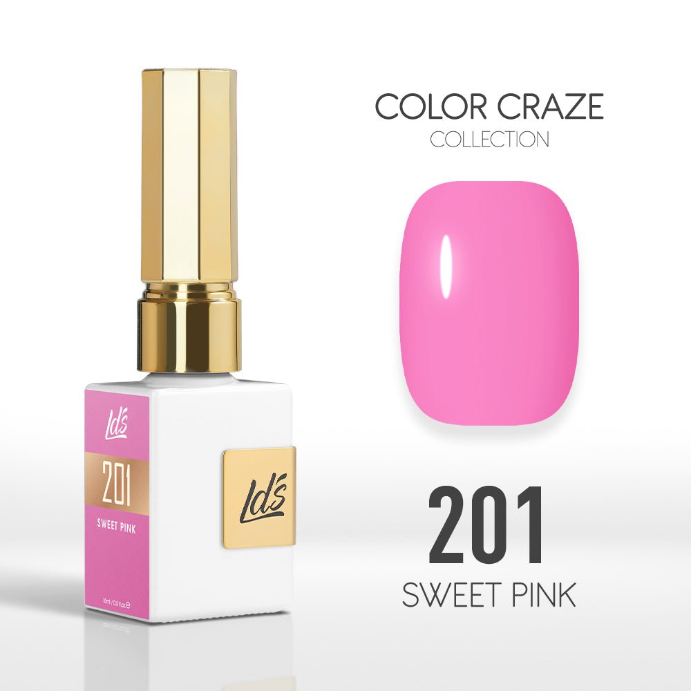 LDS Color Craze Gel Nail Polish - 201 Sweet Pink - 0.5oz - DTK Nail Supply