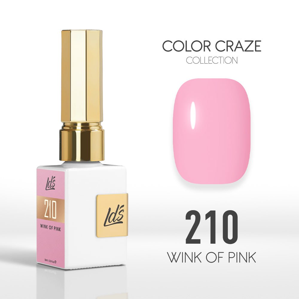 LDS Color Craze Gel Nail Polish - 210 Wink of Pink - 0.5oz - DTK Nail Supply