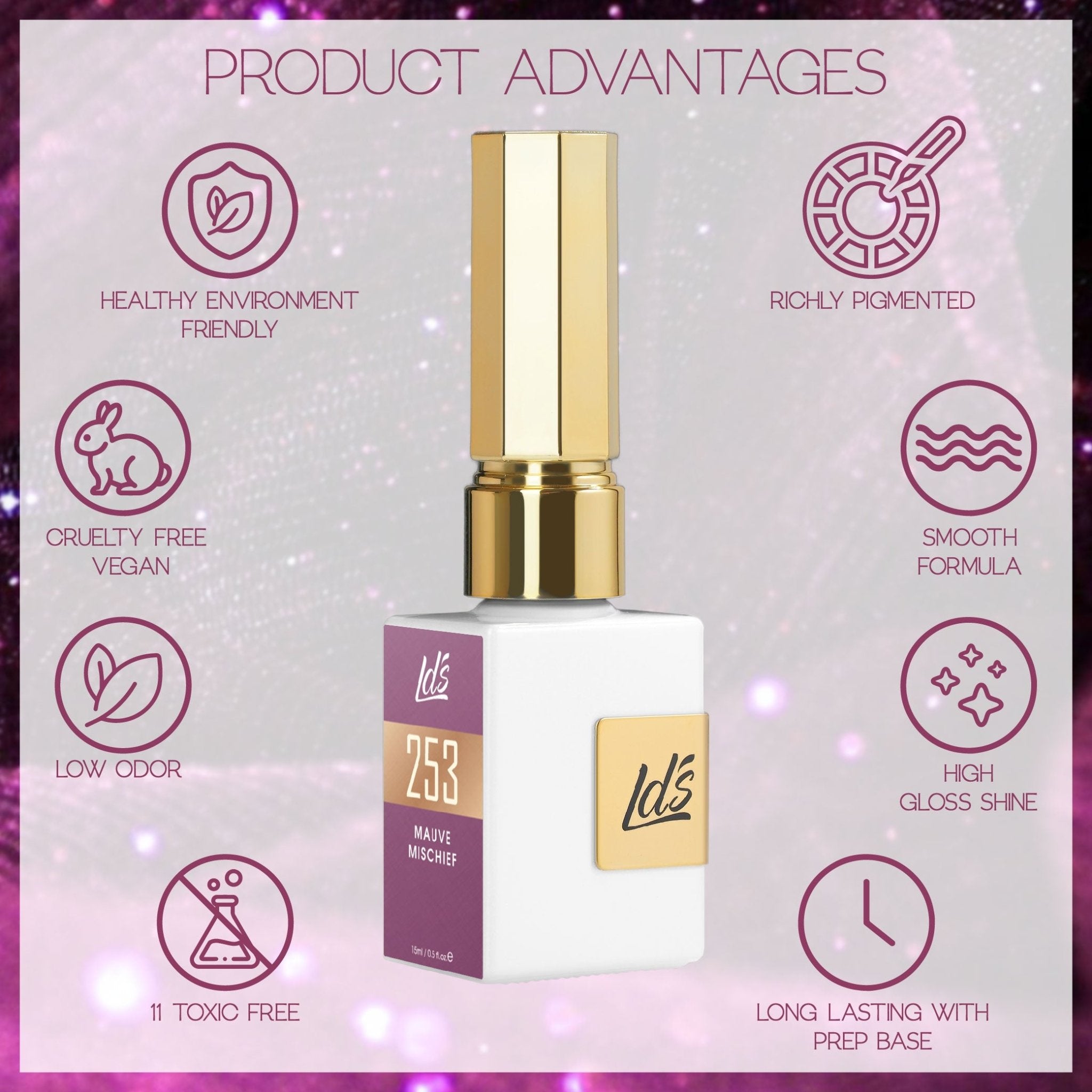 LDS Color Craze Gel Nail Polish - 232 Baroness - 0.5oz - DTK Nail Supply