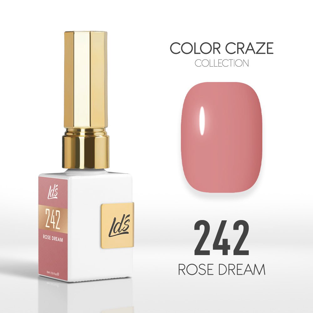 LDS Color Craze Gel Nail Polish - 242 Rose Dream - 0.5oz - DTK Nail Supply