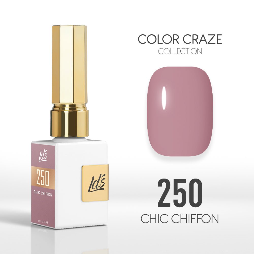 LDS Color Craze Gel Nail Polish - 250 Chic Chiffon - 0.5oz - DTK Nail Supply