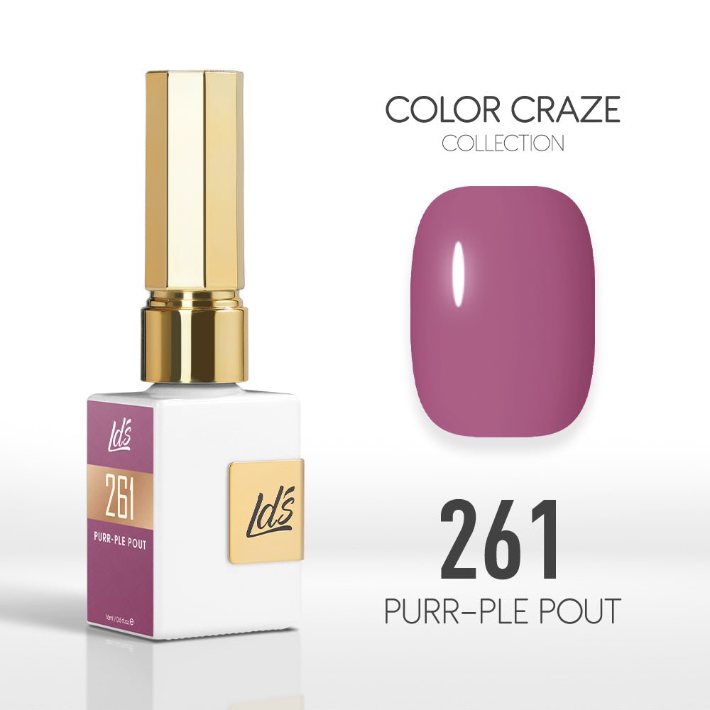 LDS Color Craze Gel Nail Polish - 261 Purr - ple Pout - 0.5oz - DTK Nail Supply