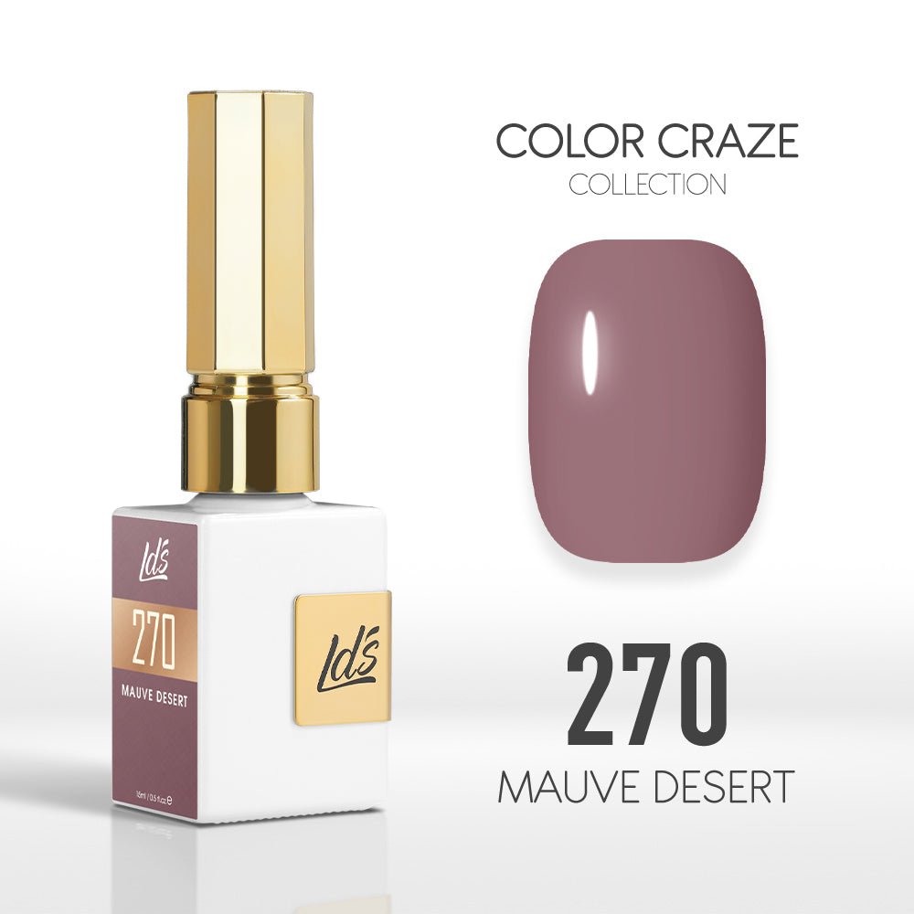 LDS Color Craze Gel Nail Polish - 270 Mauve Desert - 0.5oz - DTK Nail Supply