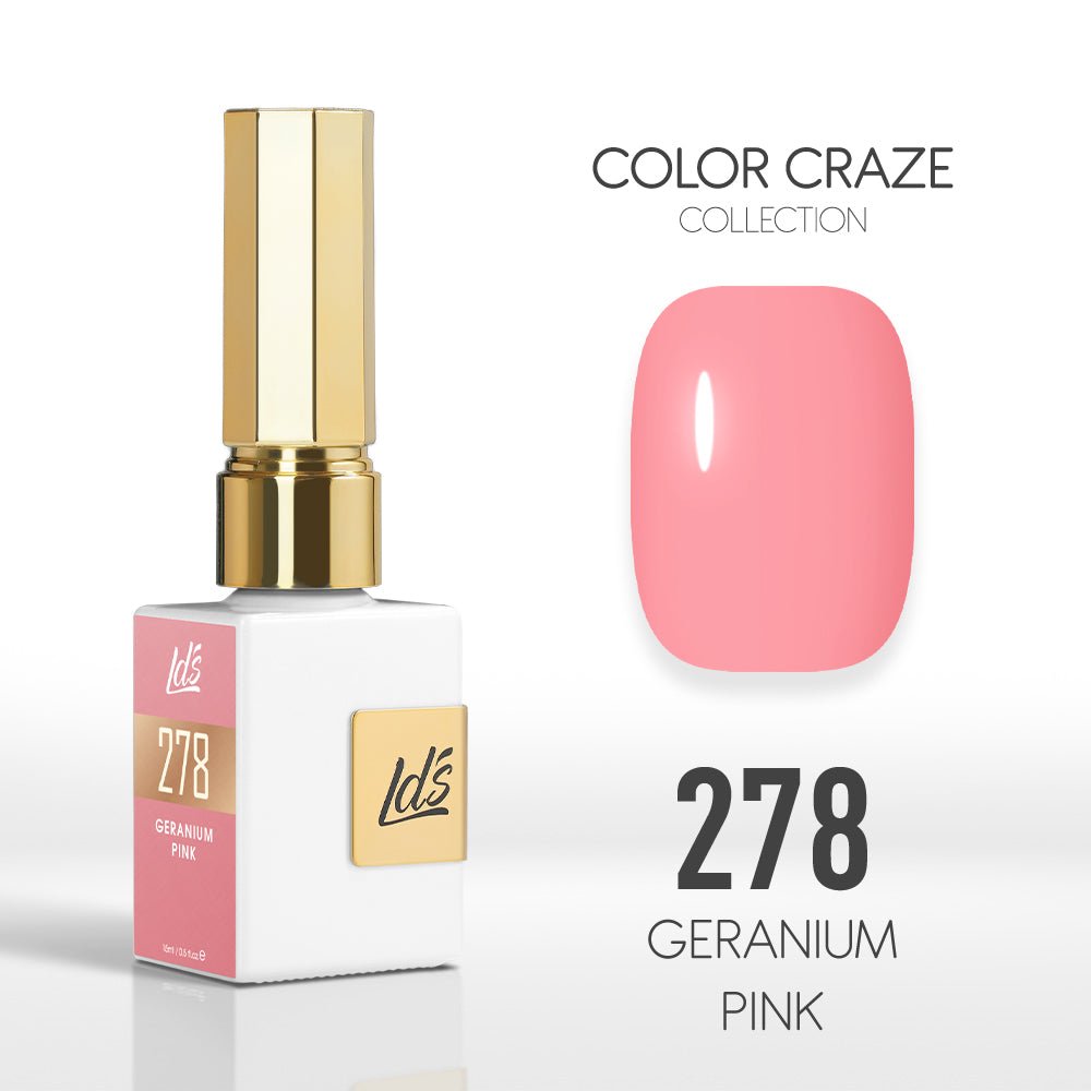 LDS Color Craze Gel Nail Polish - 278 Geranium Pink - 0.5oz - DTK Nail Supply