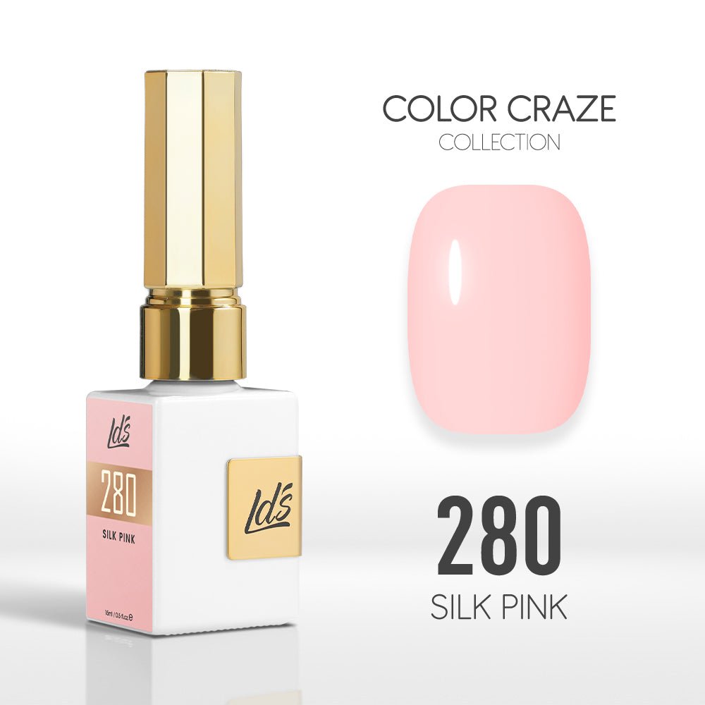 LDS Color Craze Gel Nail Polish - 280 Silk Pink - 0.5oz - DTK Nail Supply
