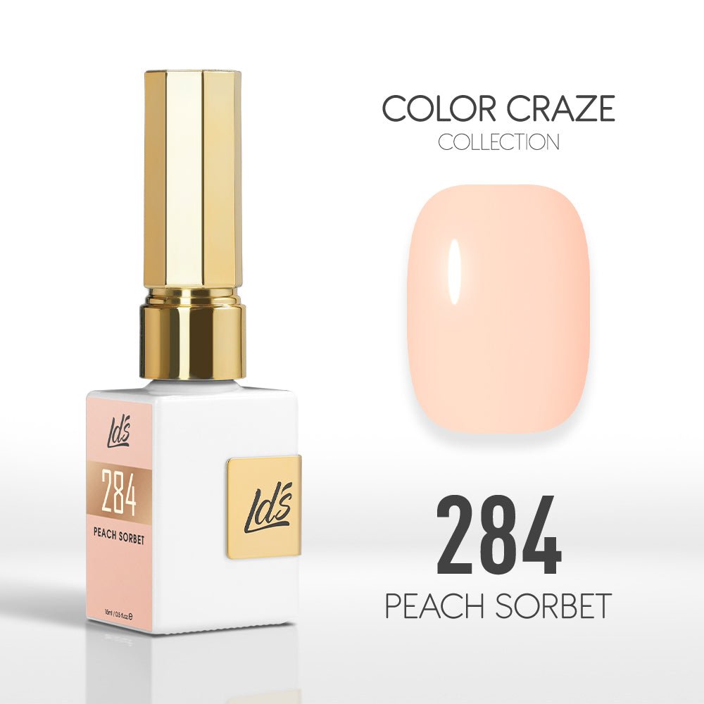 LDS Color Craze Gel Nail Polish - 284 Peach Sorbet - 0.5oz - DTK Nail Supply
