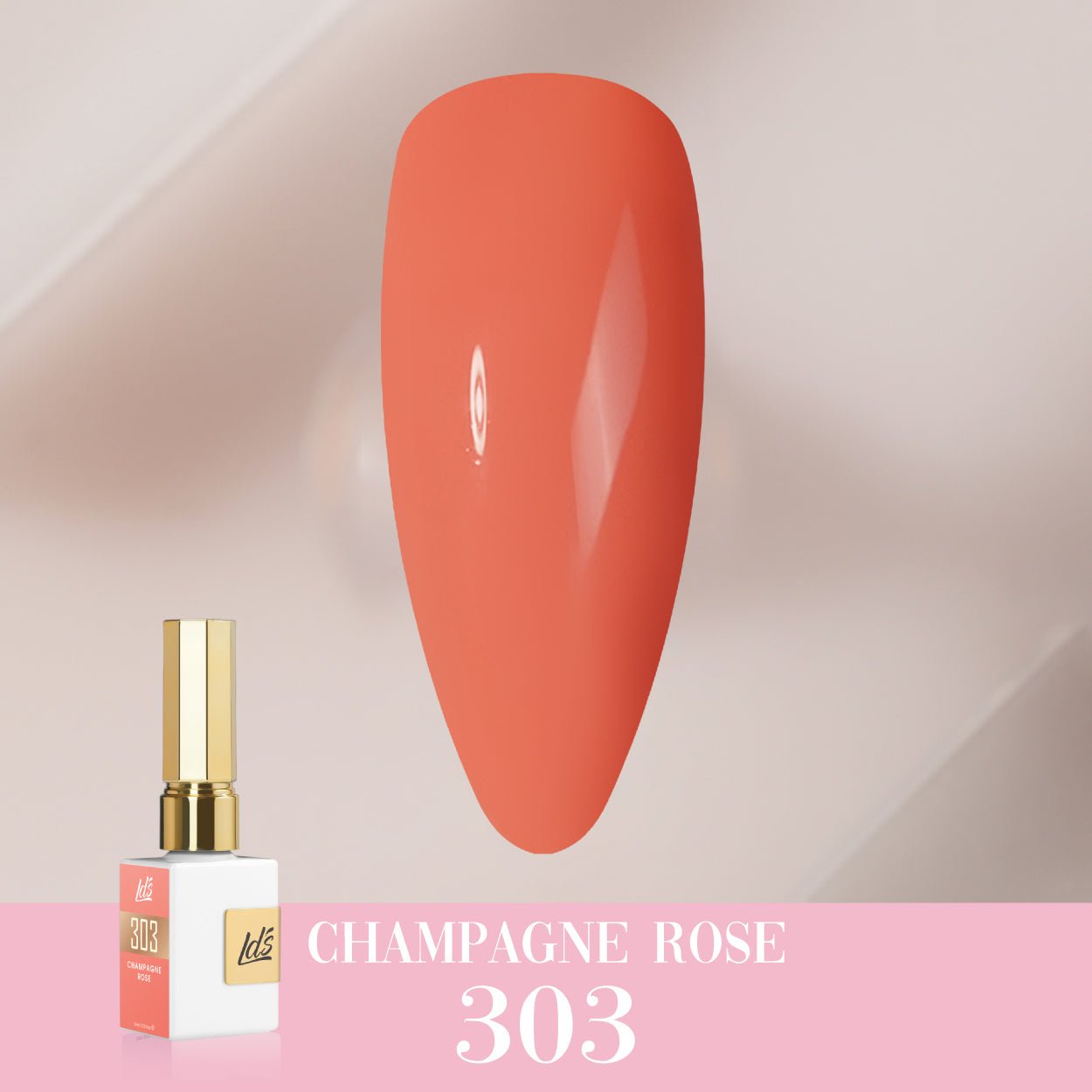 LDS Color Craze Gel Nail Polish - 303 Champagne Rose - 0.5oz - DTK Nail Supply