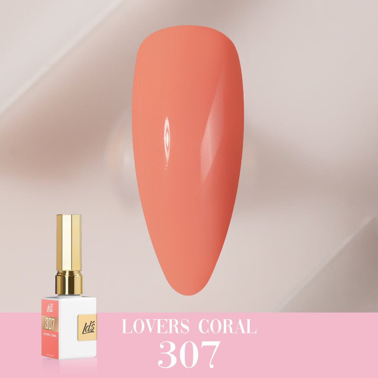 LDS Color Craze Gel Nail Polish - 307 Lovers Coral - 0.5oz - DTK Nail Supply