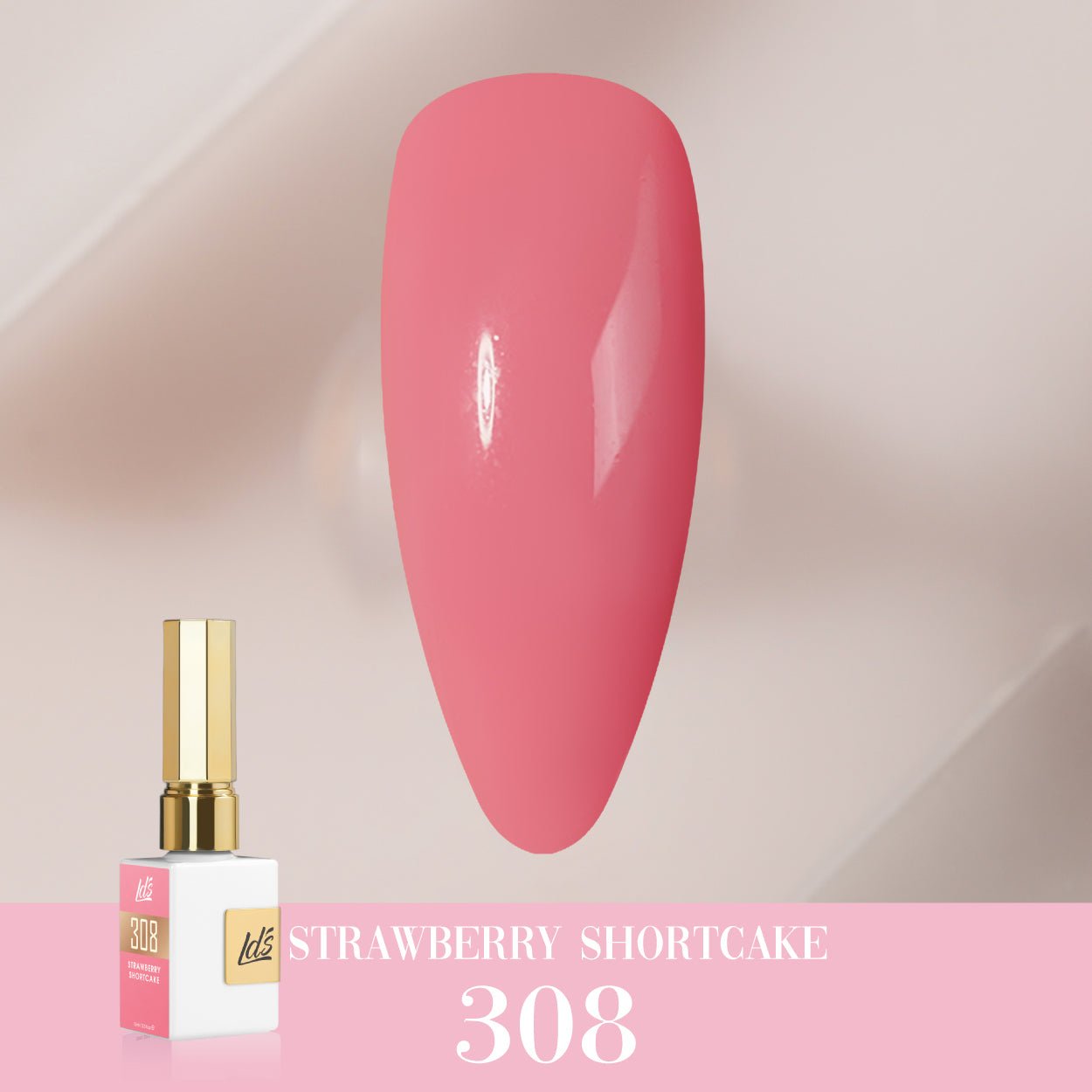 LDS Color Craze Gel Nail Polish - 308 Strawberry Shortcake - 0.5oz - DTK Nail Supply