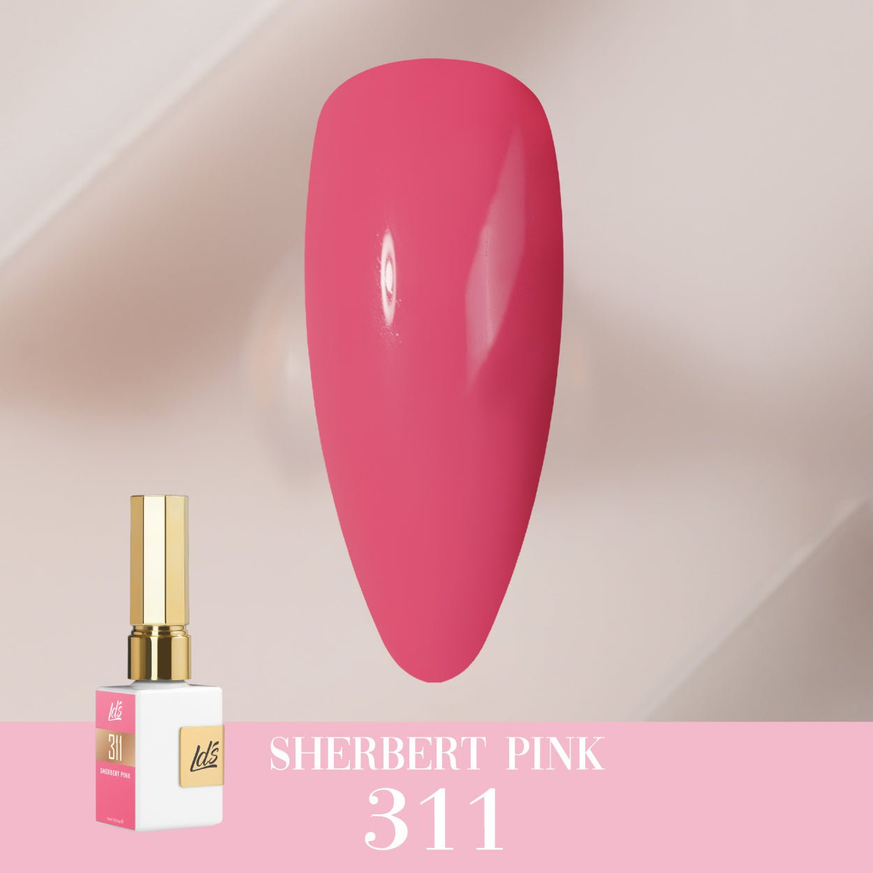 LDS Color Craze Gel Nail Polish - 311 Sherbert Pink - 0.5oz - DTK Nail Supply